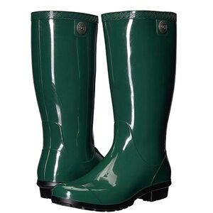 UGG Womens Shaye Rain boots High-Gloss Pine Green Women’s size 6 NEW in Box